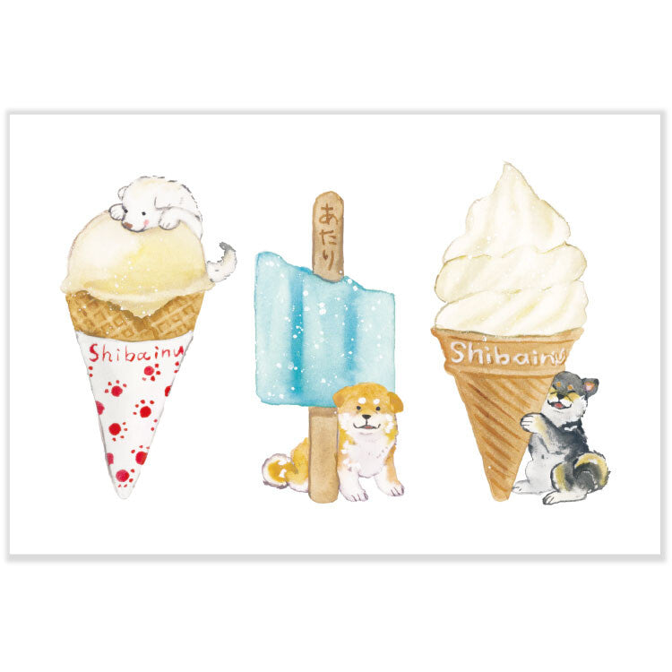 Shiba Inu and Summer Postcard