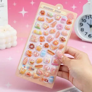 Bonbon Drop Puffy Sticker Sheet Bread Bear