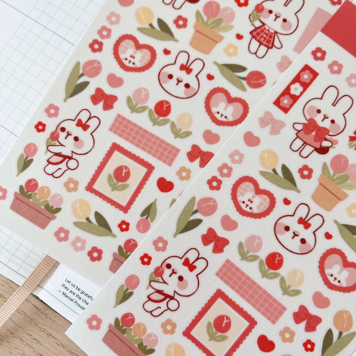 Tulip Rabbit Sticker Sheet no.080