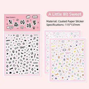 Kawaii Sweet Black & White colour Stickers