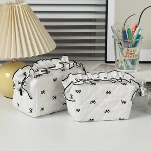 Pencil Case Frill Black Bow