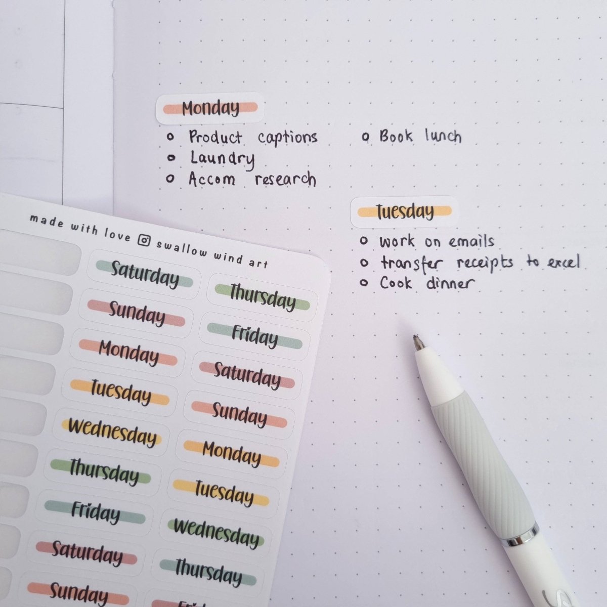 Bloom Day Of The Week Sticker Sheet - Paper Mochi