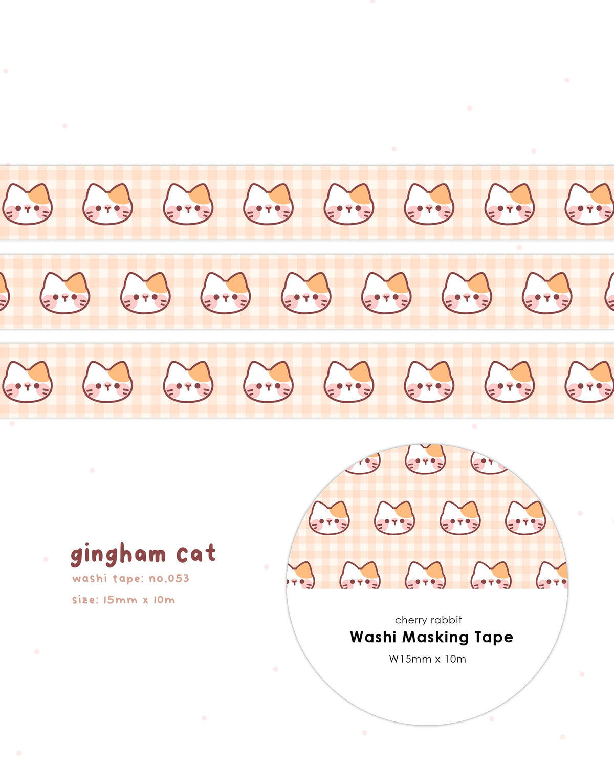 Gingham Cat Washi Tape