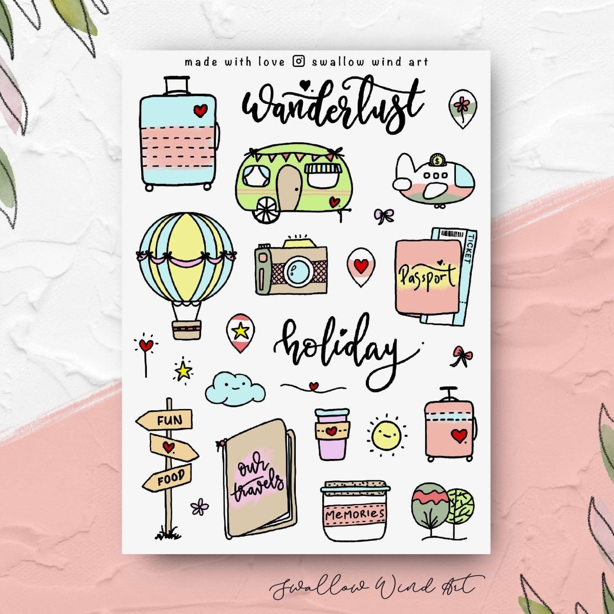 Holiday Wanderlust Travel Sticker Sheet - Paper Mochi