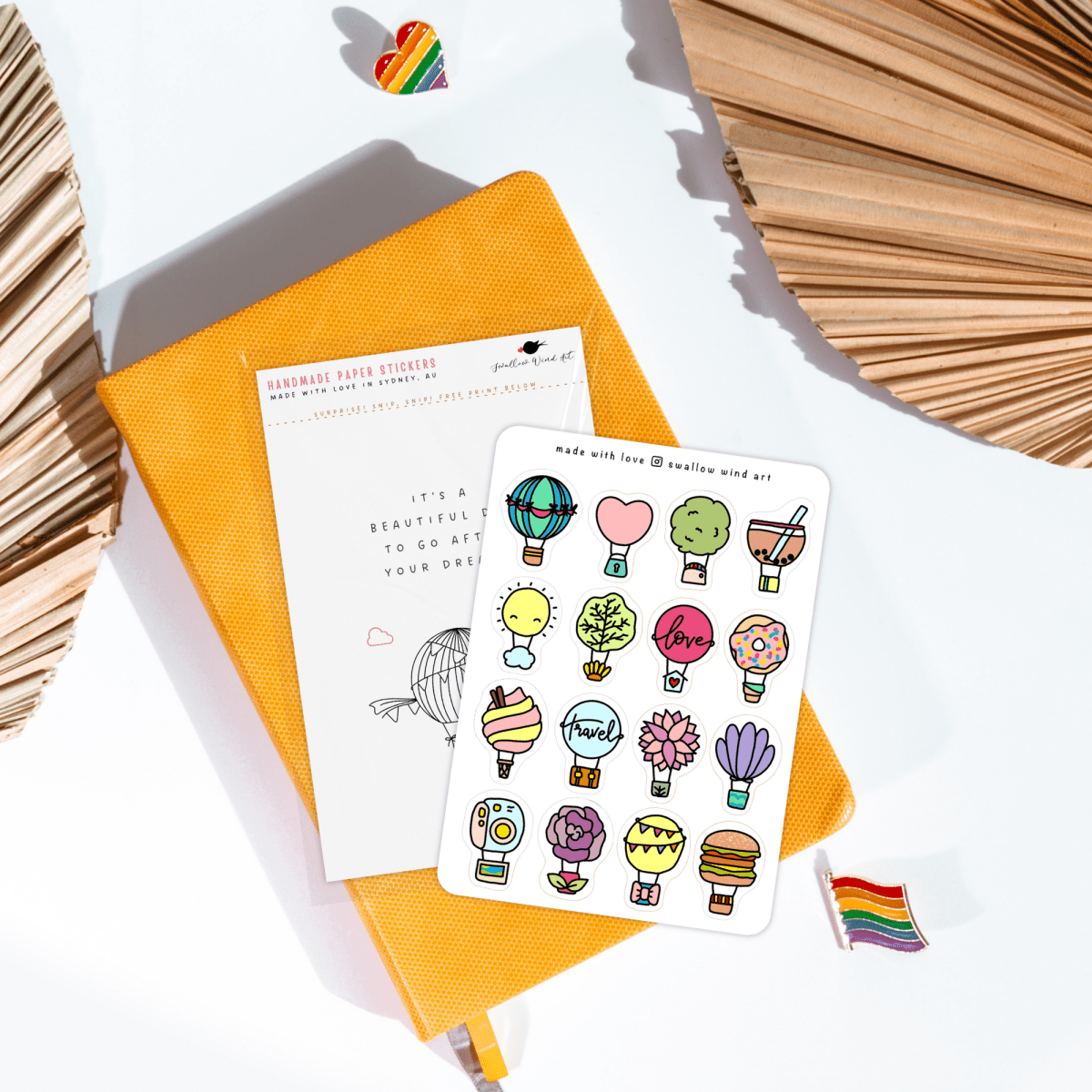 Hot Air Balloons Travel Sticker Sheet - Paper Mochi