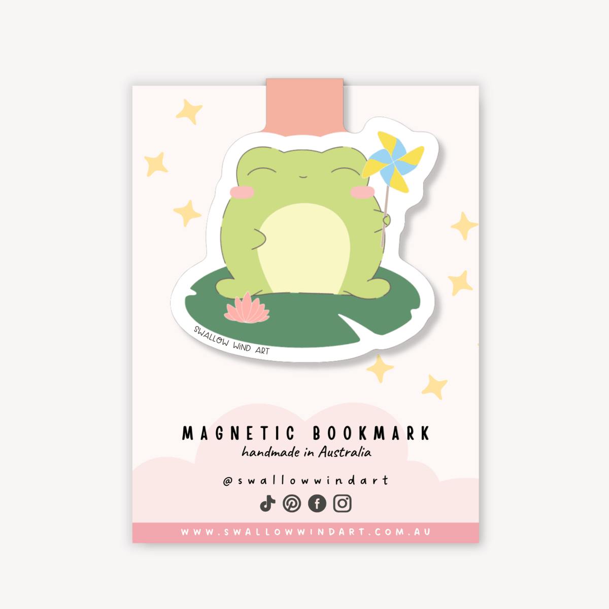 Kawaii Happy Froggy Magnetic Bookmark - Paper Mochi
