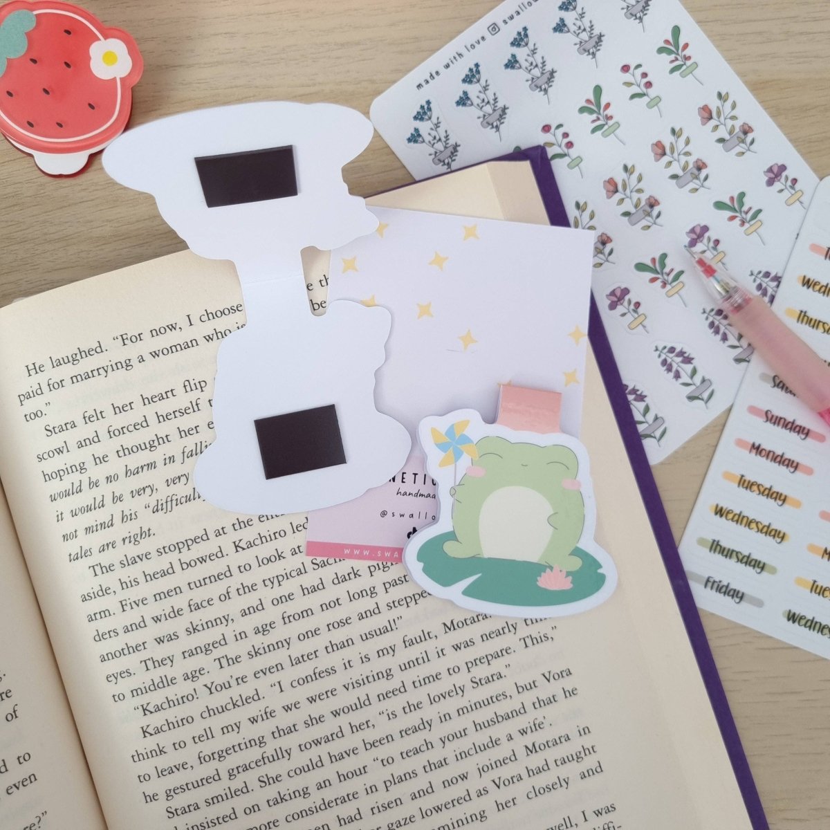Kawaii Happy Froggy Magnetic Bookmark - Paper Mochi