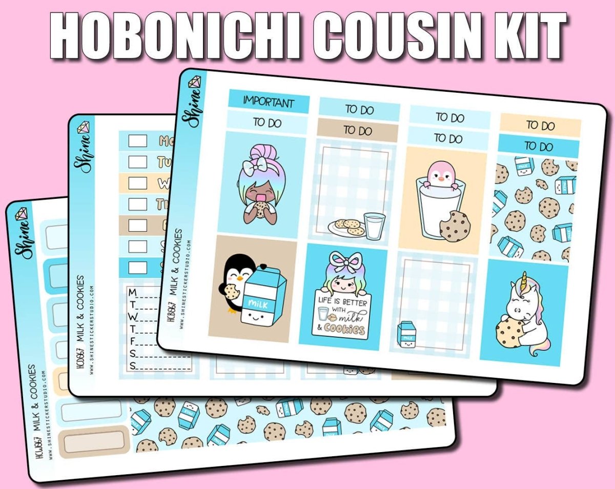 Milk & Cookies Hobonichi Cousin Sticker Kit - Paper Mochi