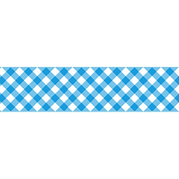 Nichiban Petit Joie Washi Tape Blue Gingham - Paper Mochi