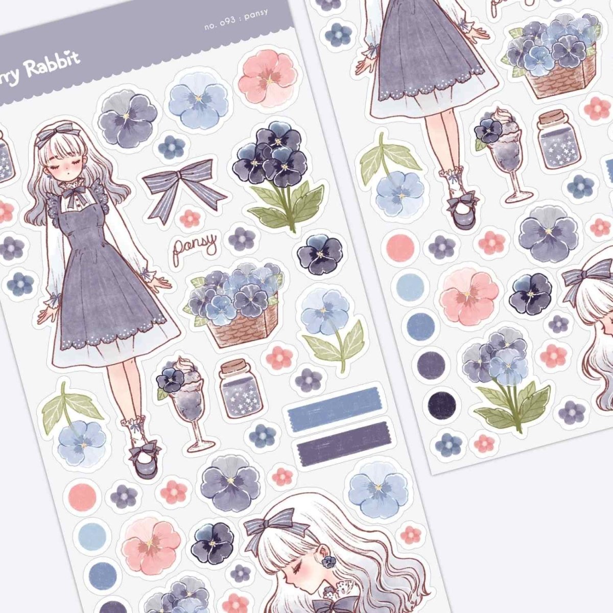 Pansy Sticker Sheet - Paper Mochi