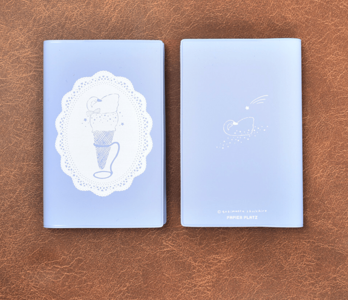 Papier Platz Blue Swan Ice Cream Pocket Grid Notebook - Paper Mochi