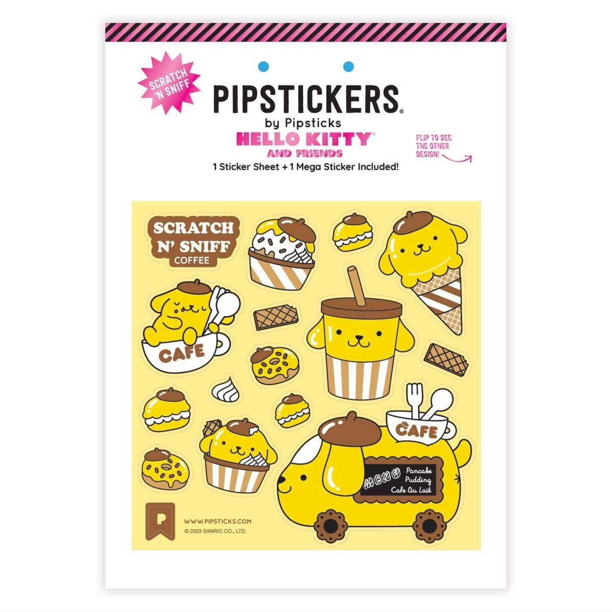 Pompompurin Café Cruiser Scratch 'n Sniff Stickers - Paper Mochi