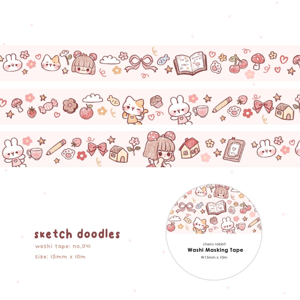 Sketch Doodles Washi Tape - Paper Mochi