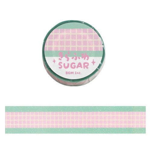 Strawberry Soda Check Glittery Washi Tape - Paper Mochi