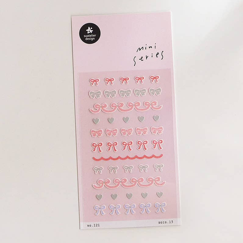 Suatelier Design Pink Bows Sticker Sheet - Paper Mochi