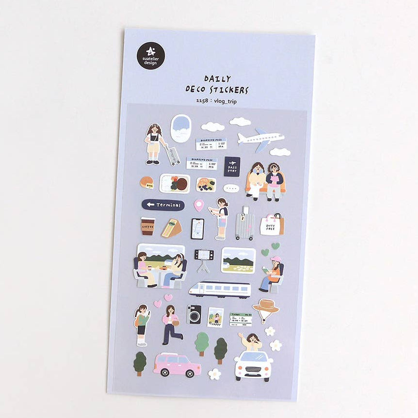 Suatelier Design Vlog Trip Sticker Sheet - Paper Mochi