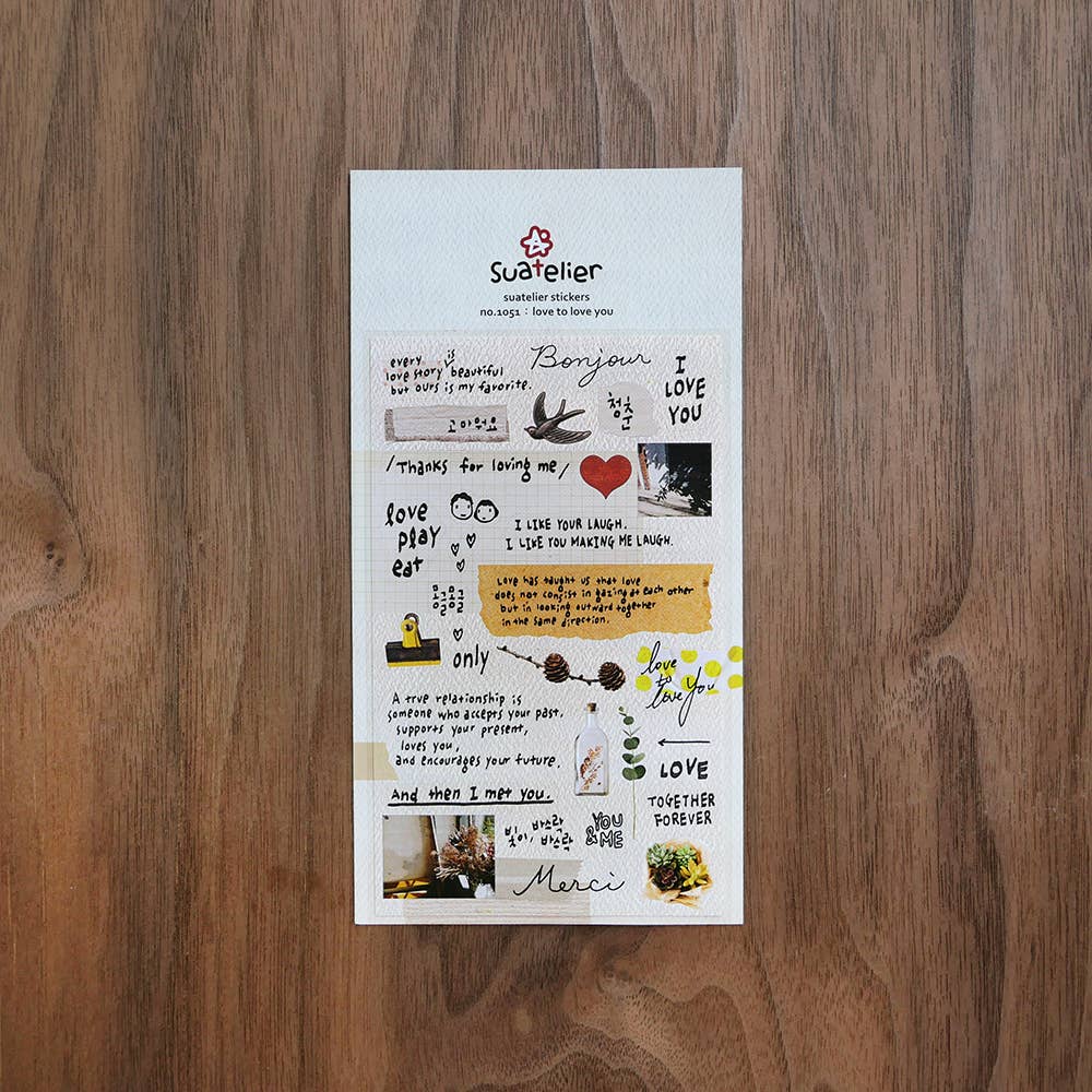 Suatelier Love You Sticker Sheet - Paper Mochi