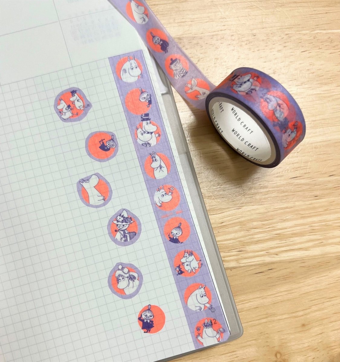 World Craft Moomin Maru Purple Washi Tape - Paper Mochi