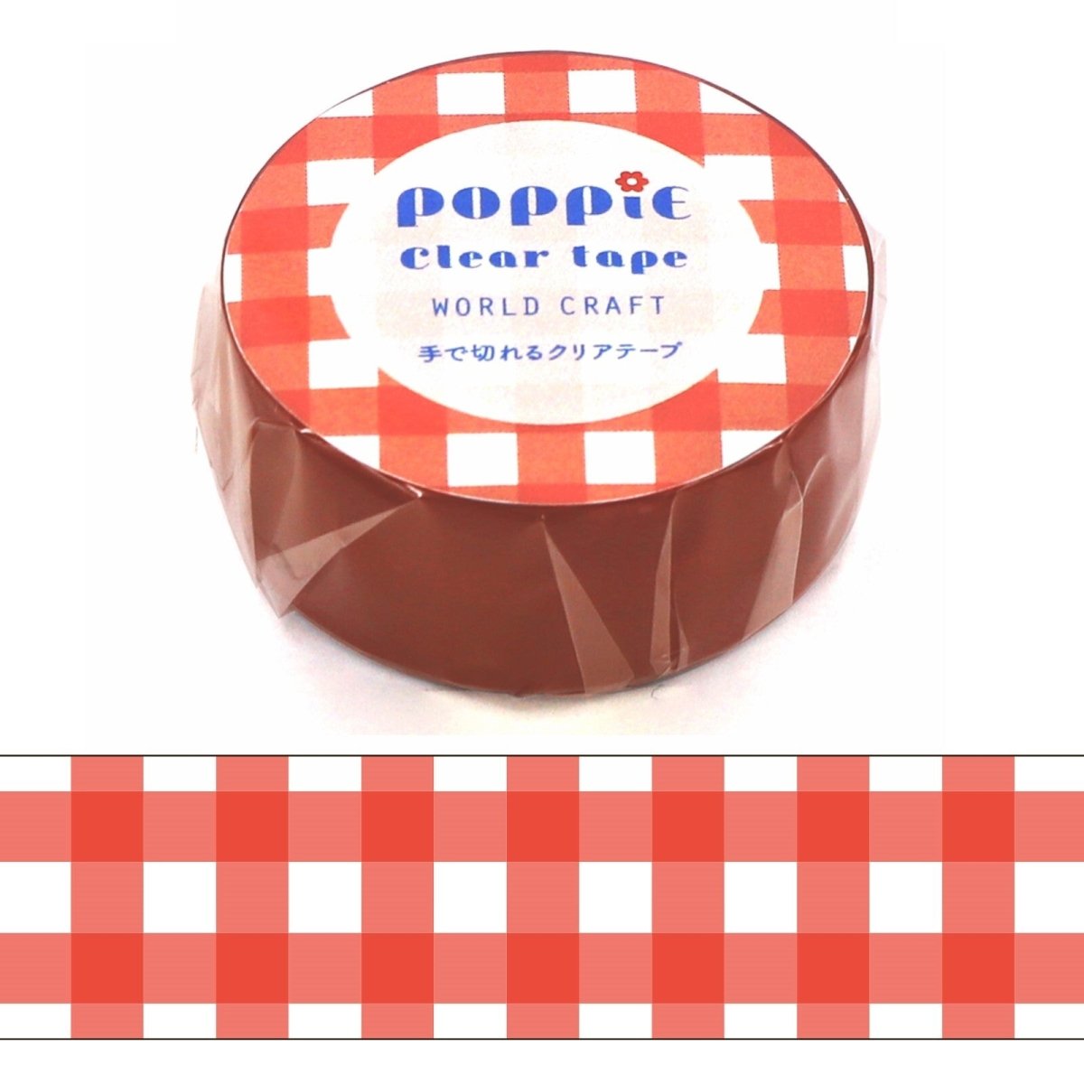 World Craft Washi Tape 15mm Red Gingham - Paper Mochi