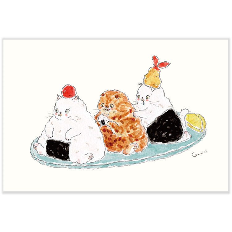 Japanese Style Postcard - Onigiri