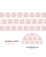 Pink Gingham Rabbit Washi Tape