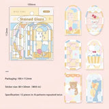 Miss Time Stained Glass Stickers Peach