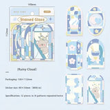 Miss Time Stained Glass Stickers Blue
