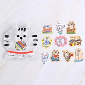 Gorogoro Nyansuke Grey Cat Sticker Pack