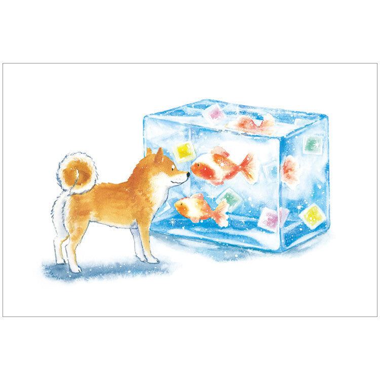 Shiba Inu and Delicious Summer Postcard
