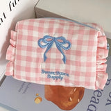 Quilted Bow Pencil Case - Pink