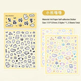 Kawaii Bear Lulu Black & White Colour Stickers