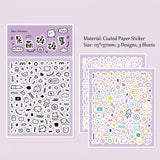Kawaii Milk Bubbles Black & White Colour Stickers (Copy)