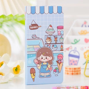 Kawaii Grid Notebook - Blue