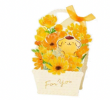 Sanrio Pompompurin Flower Basket Greeting Card
