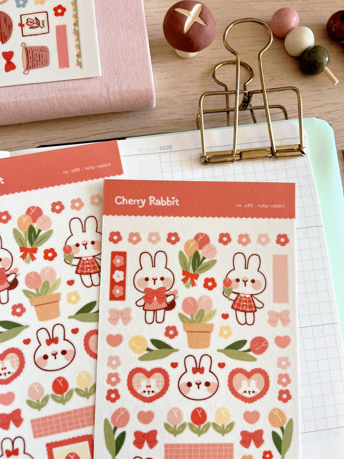 Tulip Rabbit Sticker Sheet no.080