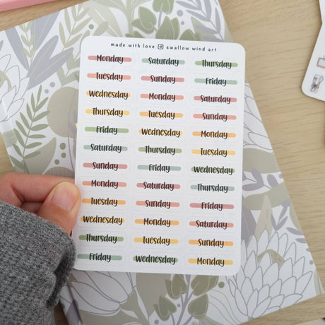 Bloom Day Of The Week Sticker Sheet - Paper Mochi