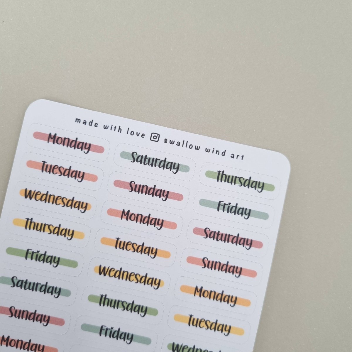 Bloom Day Of The Week Sticker Sheet - Paper Mochi