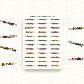 Bloom Day Of The Week Sticker Sheet - Paper Mochi