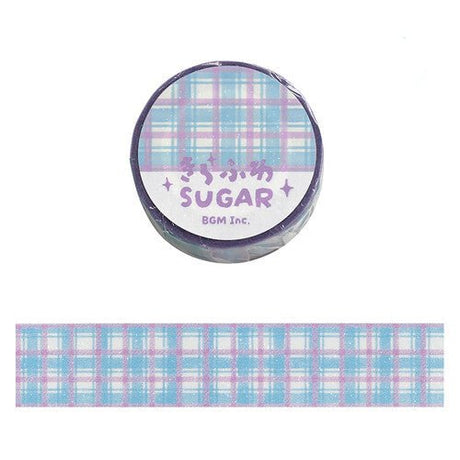 Blueberry Check Glittery Washi Tape - Paper Mochi