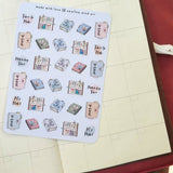 Books & Flowers Aesthetic Sticker Sheet - Paper Mochi