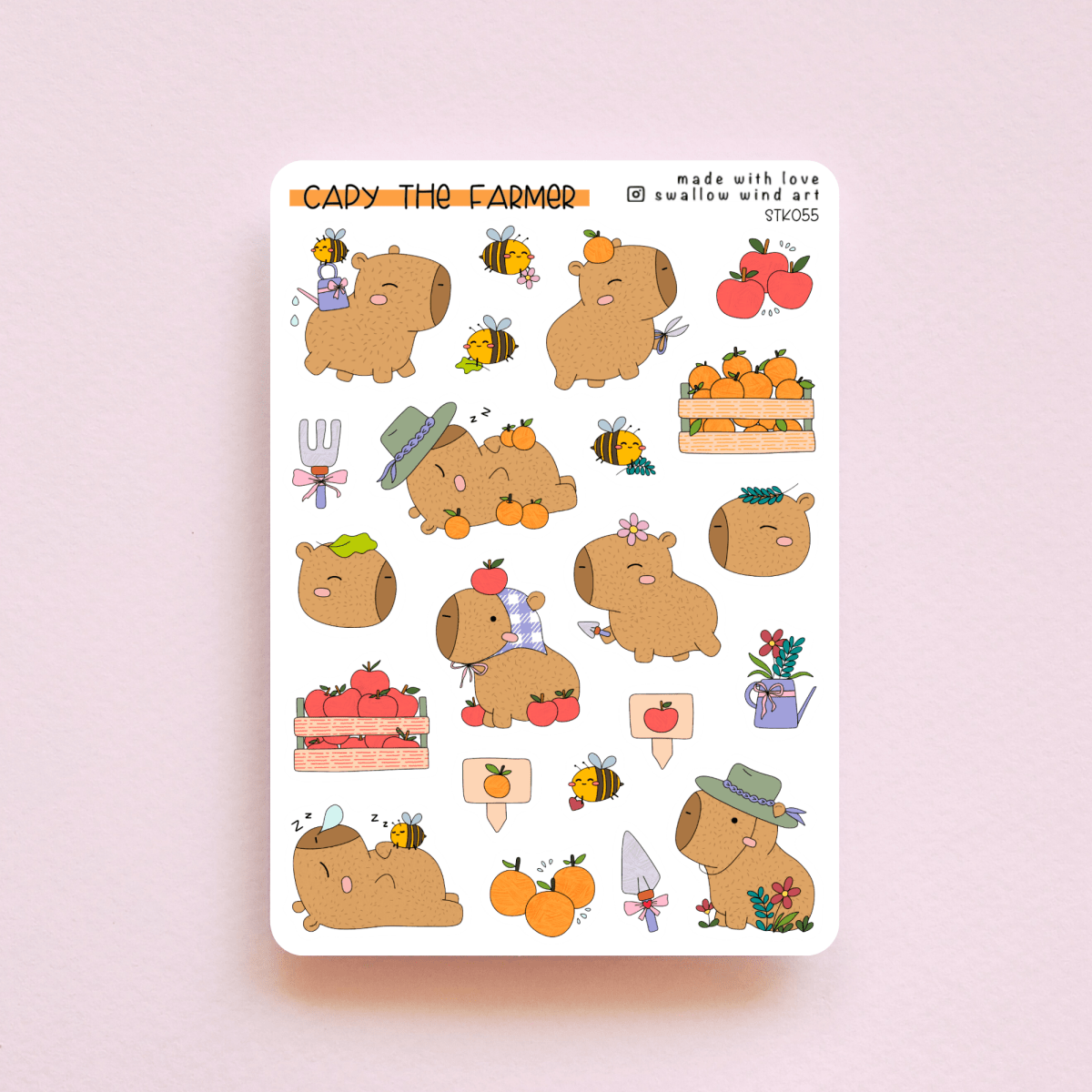 Capy The Farmer Sticker Sheet - Paper Mochi