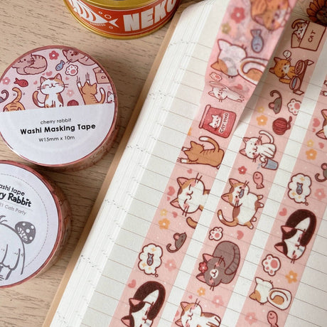 Cat Party Washi Tape - Paper Mochi