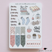 Cosy Feels Winter Sticker Sheet - Paper Mochi