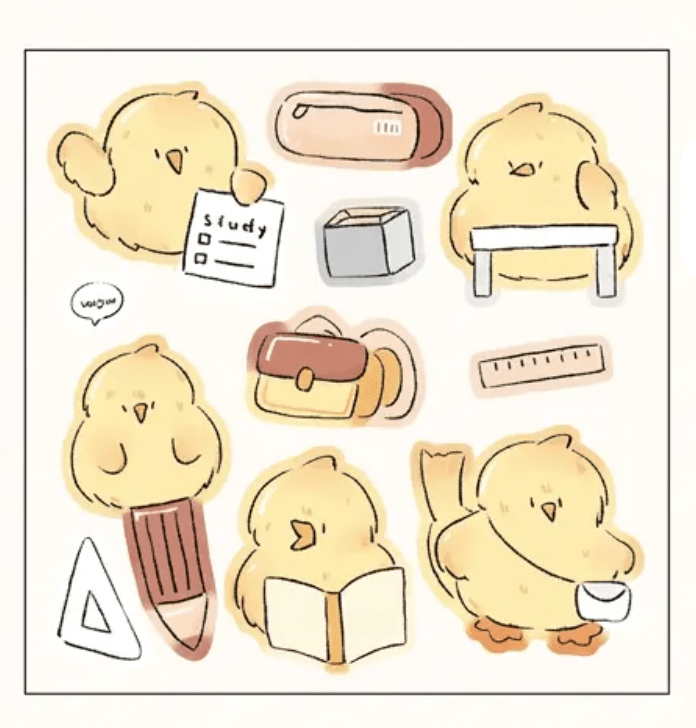 Cute Little Chick Sticker Sheet - Paper Mochi
