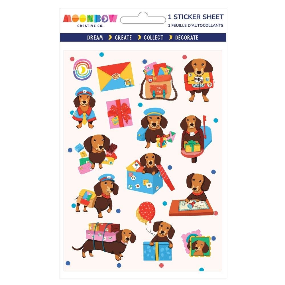 Daschund Delivery Glossy Sticker Sheet - Paper Mochi