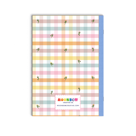 Dot Grid Notebook Dainty Flower Gingham - Paper Mochi