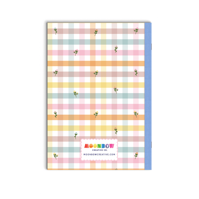 Dot Grid Notebook Dainty Flower Gingham - Paper Mochi