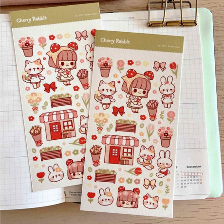 Flower Shop Sticker Sheet - Paper Mochi