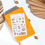 Flowers & Books Bullet Sticker Sheet - Paper Mochi