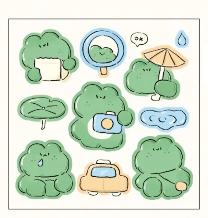 Frog Weather Report Sticker Sheet - Paper Mochi